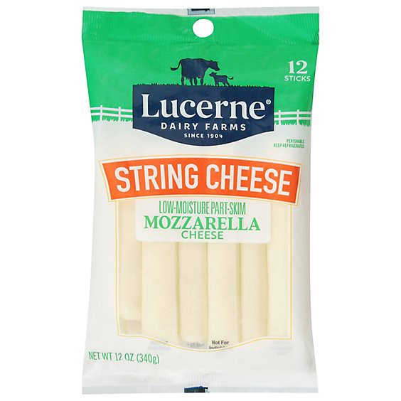 slide 1 of 1, Lucerne Cheese String Cheese Mozzarella 12 Pack - 12 Oz, 12 oz