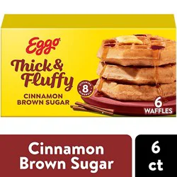 Eggo Thick And Fluffy Frozen Waffles Cinnamon Brown Sugar Frozen Breakfast - 6 - 11.6 Oz