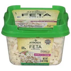 Athenos Cheese Feta Crumbled Garlic & Herb - 6 Oz