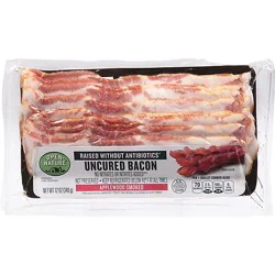 Open Nature Bacon Applewood Smoked Center Cut Uncured - 12 Oz