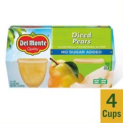 Del Monte Pears Diced Cups - 4-4 Oz