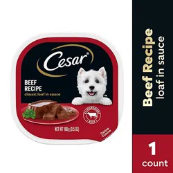 Cesar Loaf In Sauce Beef Recipe Soft Wet Dog Food - 3.5 Oz