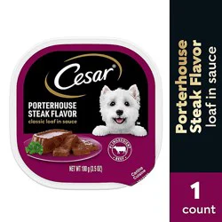 Cesar Classic Loaf In Sauce Porterhouse Steak Flavor Soft Wet Dog Food - 3.5 Oz