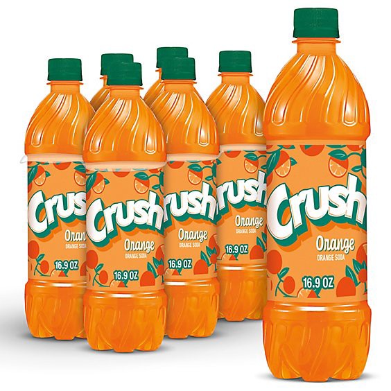 slide 1 of 1, Crush Orange Soda Bottle - 6-16.9 Fl. Oz., 101.4 fl oz