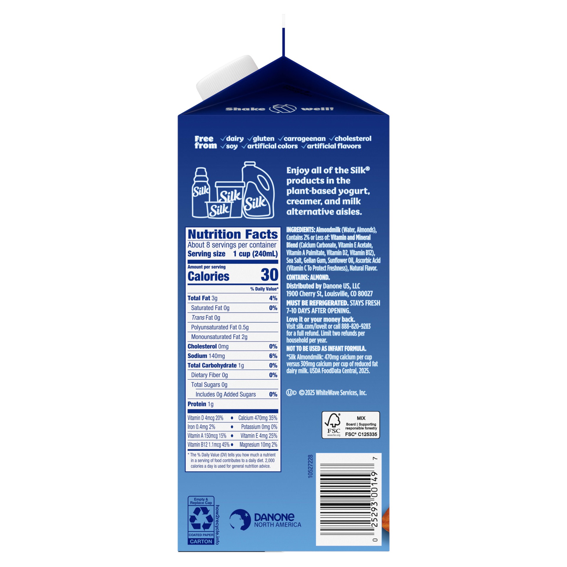 slide 2 of 3, Silk Unsweetened Almond Milk - 64 Fl. Oz., 64 fl oz