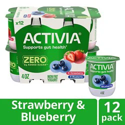 Activia Nonfat Probiotic Strawberry & Blueberry Variety Pack Yogurt - 12-4 Oz