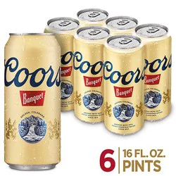 Coors Banquet American Style Lager Beer 5% Abv Cans - 6-16 Fl. Oz.
