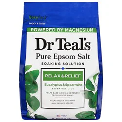 Dr Teals Soaking Solution Epsom Salt Pure Relax & Relief With Eucalyptus & Spearmint - 3 Lb