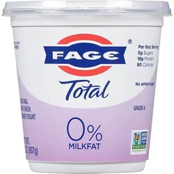 Fage Total 0% Milkfat Plain Greek Yogurt - 32 Oz