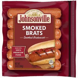 Johnsonville Fully Cooked Smoked Bratwurst Brats 6 Links - 14 Oz