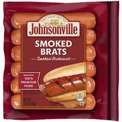 Johnsonville Fully Cooked Smoked Bratwurst Brats 6 Links - 14 Oz