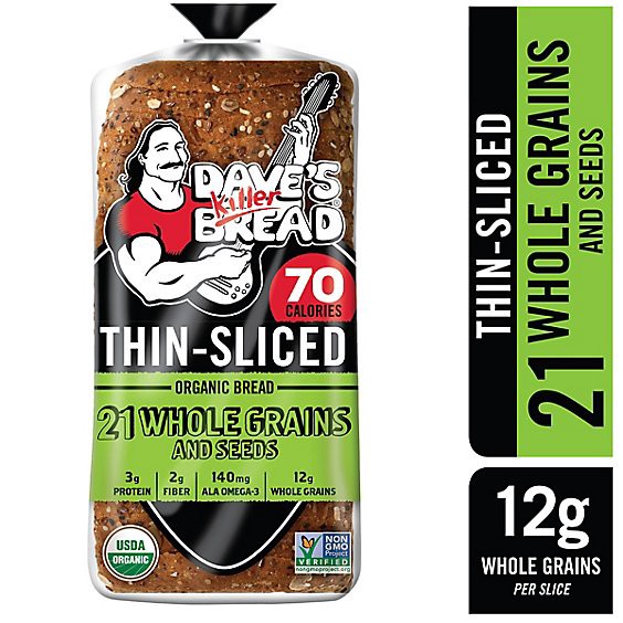 slide 1 of 1, Daves Killer Bread 21 Whole Grains & Seeds Thin-Sliced Whole Grain Organic Bread - 20.5 Oz, 20.5 oz
