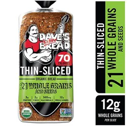 Daves Killer Bread 21 Whole Grains & Seeds Thin-Sliced Whole Grain Organic Bread - 20.5 Oz
