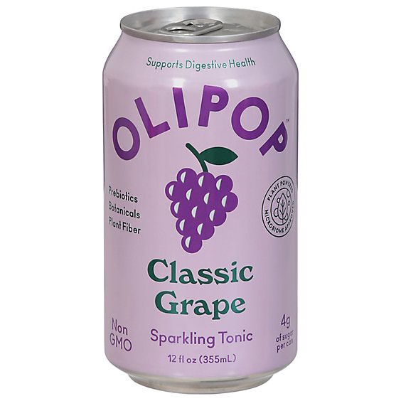 slide 1 of 11, Olipop Classic Grape Prebiotic Soda Can - 12 Fl Oz, 12 fl oz