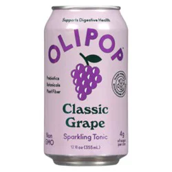 Olipop Sparkling Tonic Classic Grape Prebiotic Soda Can - 12 Fl Oz
