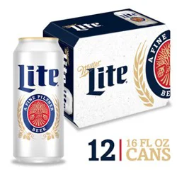 Miller Lite American Style Light Lager Beer 4.2% Abv Cans - 12-16 Fl. Oz.