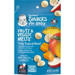 Gerber Snacks For Baby Truly Tropical Blend Fruit & Veggie Melts Baby Snack Bag - 1 Oz
