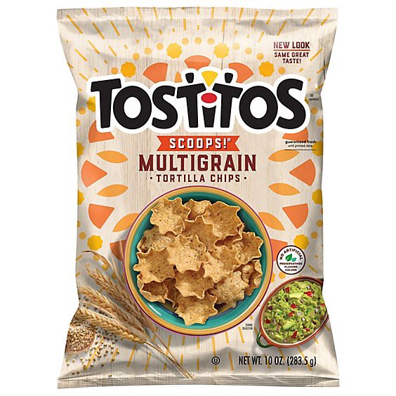 slide 1 of 1, Tostitos Tortilla Chips Scoops Multigrain - 10 Oz, 10 oz