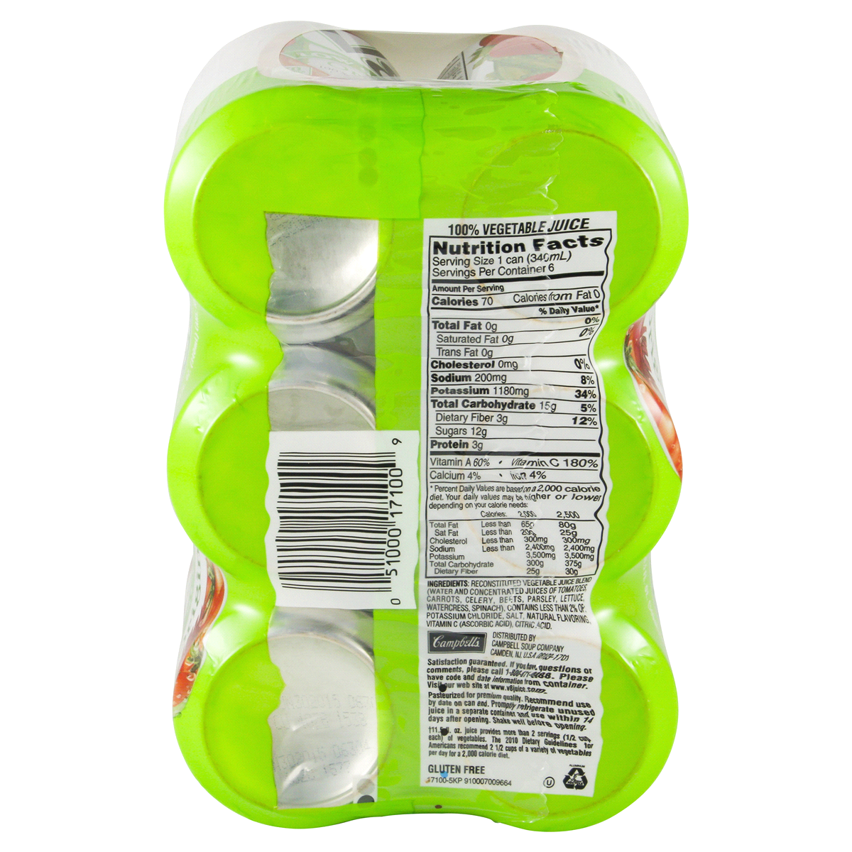 slide 4 of 4, V8 Low Sodium Original 100% Vegetable Juice, 11.5 fl oz Can (6 Pack), 6 ct; 11.5 fl oz