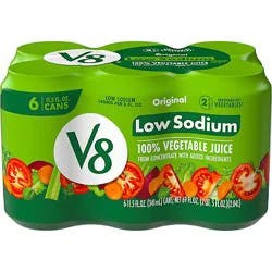 V8 Low Sodium Original 100% Vegetable Juice - 6-11.5 Fl. Oz.