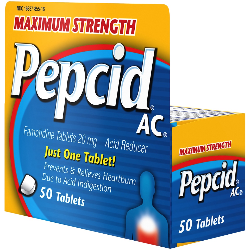 Pepcid AC Maximum Strength Heartburn Relief Tablets, Prevents & Relieves Heartburn Due to Acid