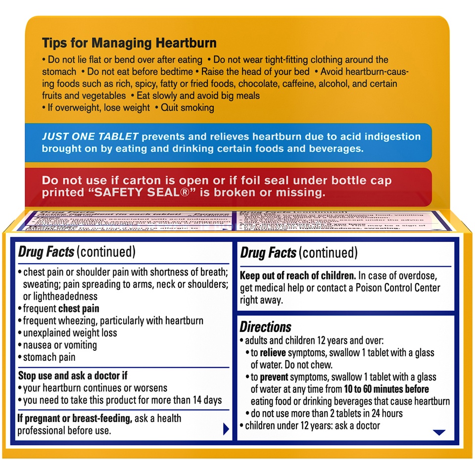 Pepcid AC Maximum Strength Heartburn Relief Tablets, Prevents & Relieves Heartburn Due to Acid