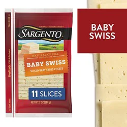 Sargento Sliced Baby Swiss Natural Cheese - 11 Count
