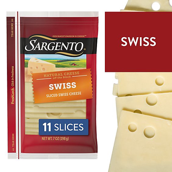slide 1 of 13, Sargento Sliced Swiss Natural Cheese 11 Count - 7 Oz, 7 oz