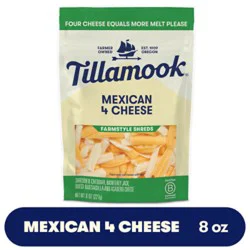 Tillamook Farmstyle Thick Cut Mexican 4 Cheese Blend Shredded Cheese - 8 Oz