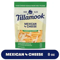Tillamook Farmstyle Thick Cut Mexican 4 Cheese Blend Shredded Cheese - 8 Oz