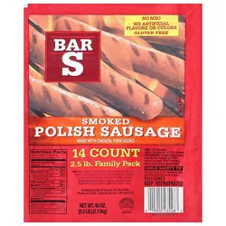 Bar-S Smoked Skinless Polish Sausage - 40 Oz