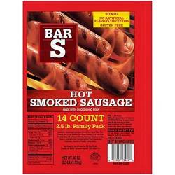 Bar-S Sausage Smoked Hot Family Pack 14 Count - 40 Oz