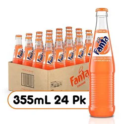 Fanta Soda Pop Mexico Orange Fruit Flavored 24 Count - 355 Ml
