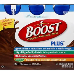 Boost Plus Nutritional Drink Rich Chocolate - 6-8 Fl. Oz.