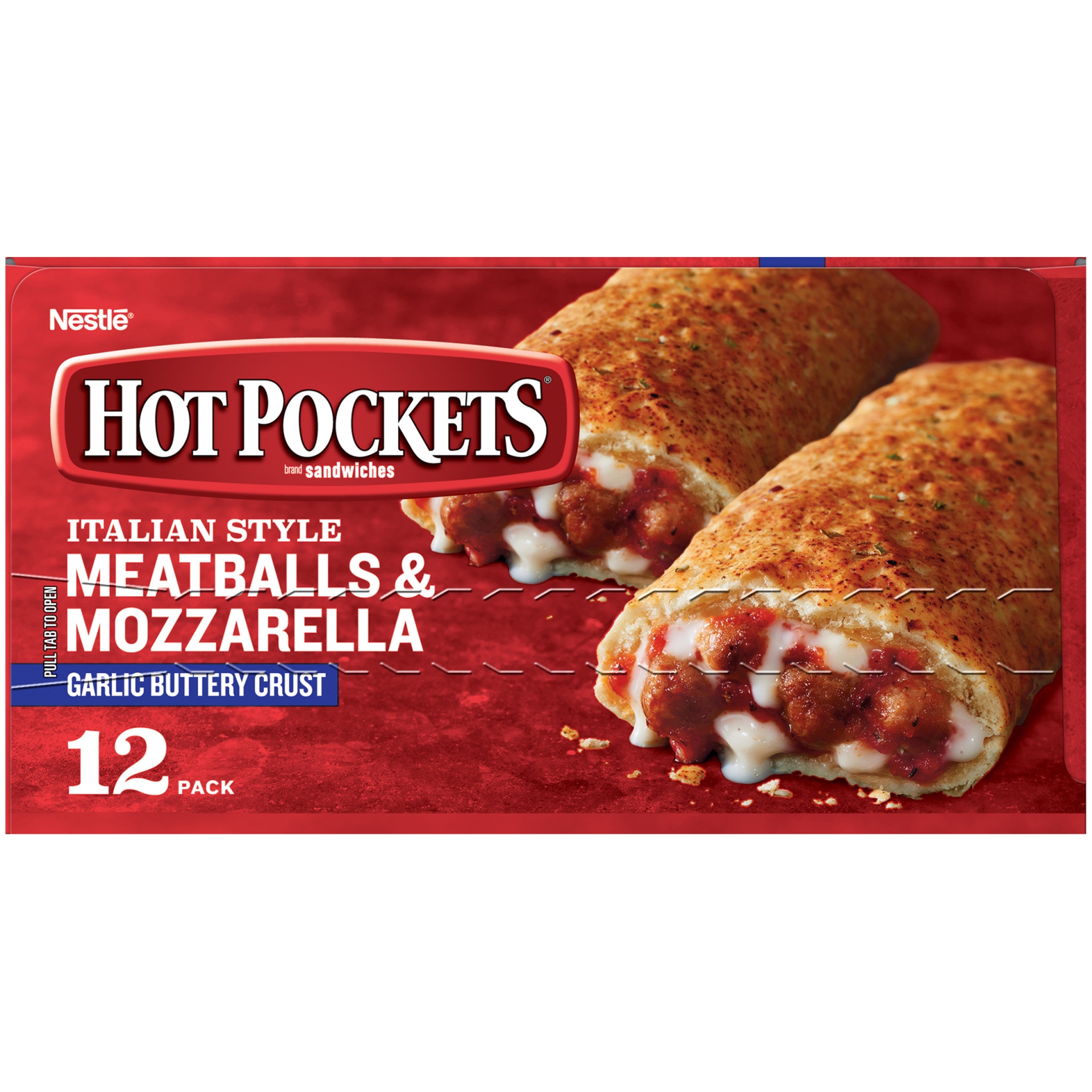 slide 5 of 8, Hot Pockets Meatballs and Mozzarella with Garlic Buttery Seasoned Crust Sandwiches Value Pack, 