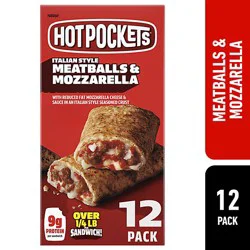 Hot Pockets Meatball Mozzarella Sandwiches Box 12 Count - 54 Oz
