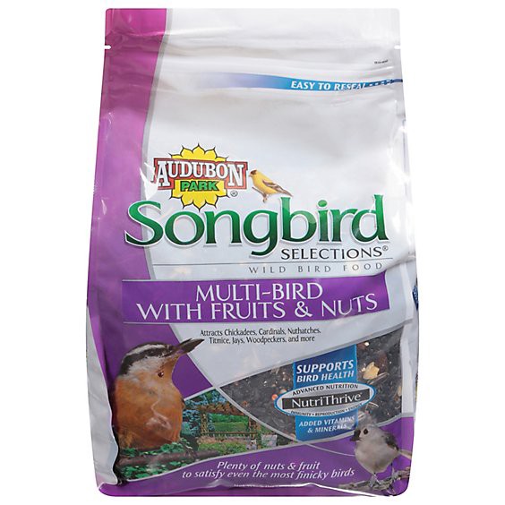 slide 1 of 1, Audubon Park Songbird Selections Wild Bird Food Multi-Bird With Fruits & Nuts Bag - 5 Lb, 5 lb