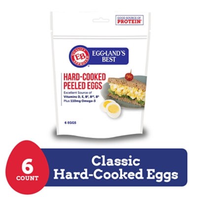 slide 1 of 1, Eggland's Best Hard Cooked Eggs - Medium White - 6 Count, 6 ct