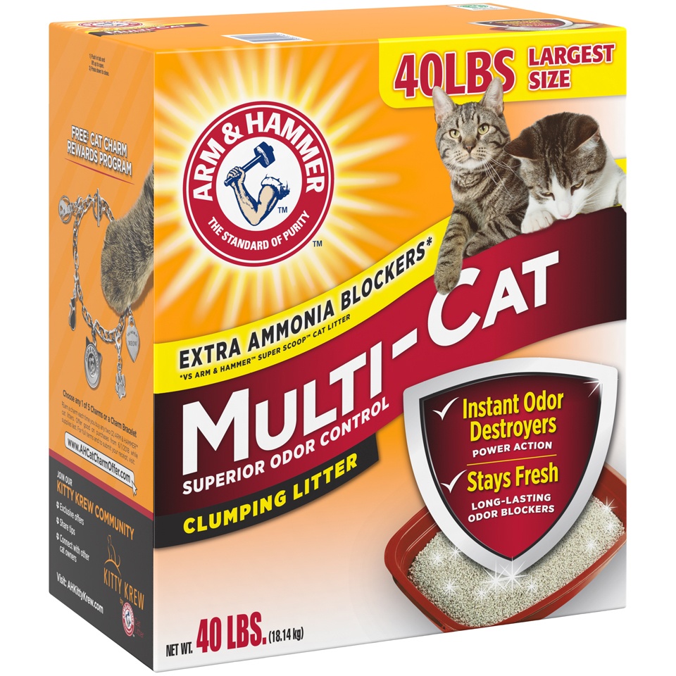 slide 3 of 4, ARM & HAMMER Clumping Cat Litter, Multi-Cat Strength, 