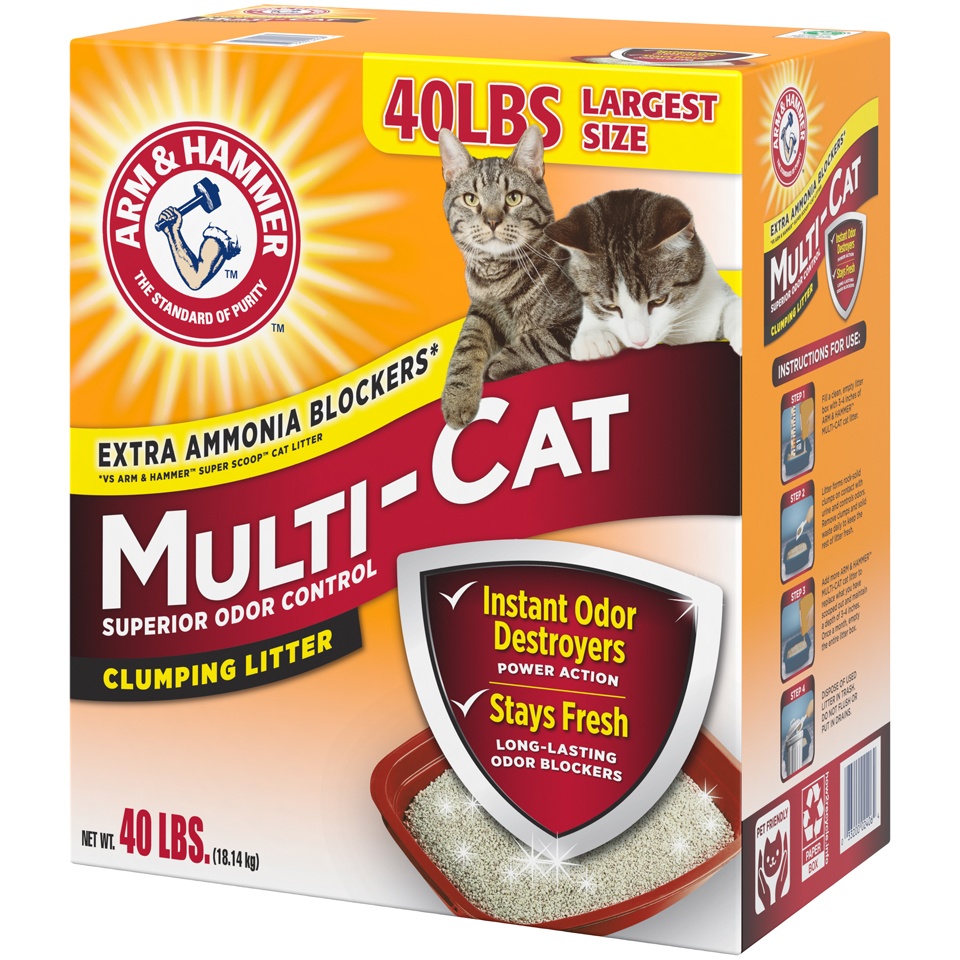 slide 4 of 4, ARM & HAMMER Clumping Cat Litter, Multi-Cat Strength, 