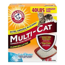 Arm & Hammer Superior Odor Control With Clean Burst Clumping Multi Cat Litter - 40 Lb