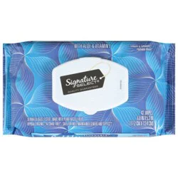 Signature Select Softly Flushable Wipes Pops Up Bag - 42 Count