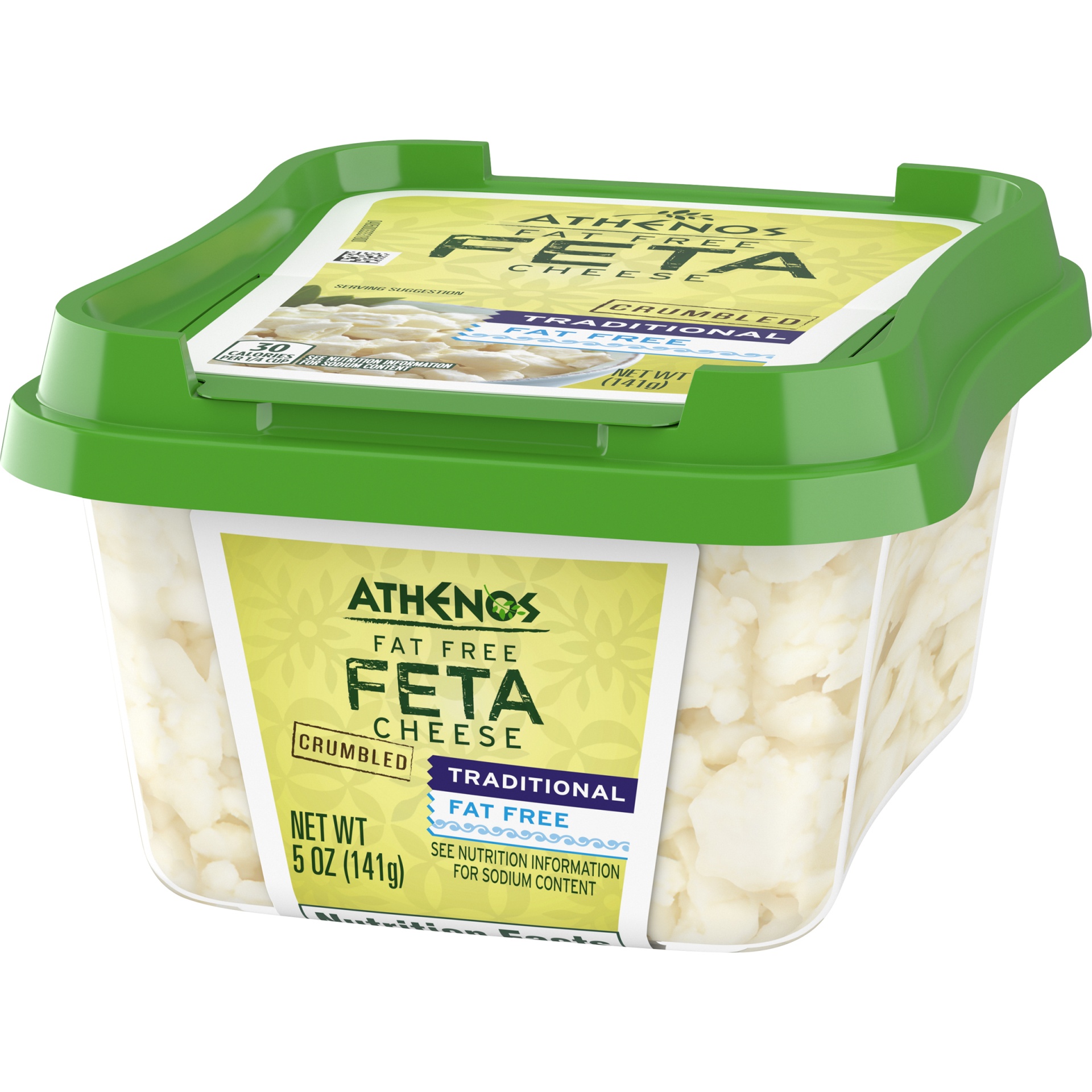 slide 5 of 6, Athenos Traditional Crumbled Fat Free Feta Cheese, 5 oz Tub, 5 oz