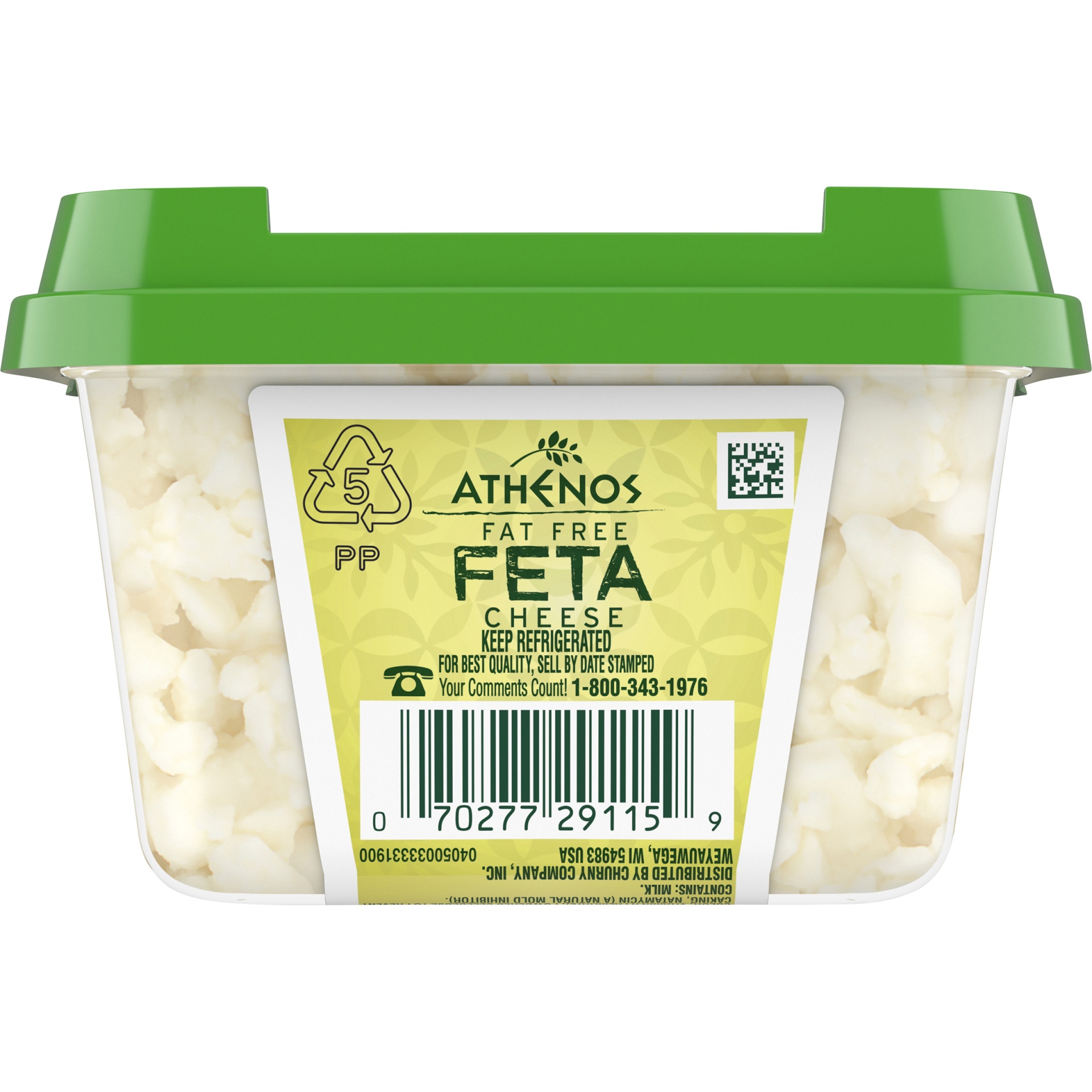 slide 6 of 6, Athenos Traditional Crumbled Fat Free Feta Cheese, 5 oz Tub, 5 oz