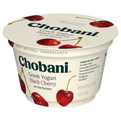 Chobani Non-Fat Cherry On The Bottom Black Greek Yogurt - 5.3 Oz