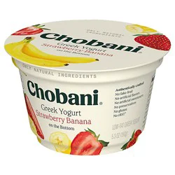 Chobani Low Fat Strawberry Banana On The Bottom Greek Yogurt - 5.3 Oz