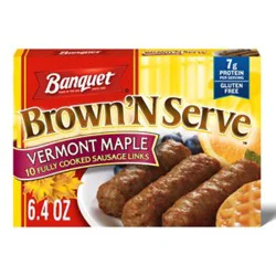 Banquet Brown N Serve Fully Cooked Maple Sausage Links - 10-6.4 Oz