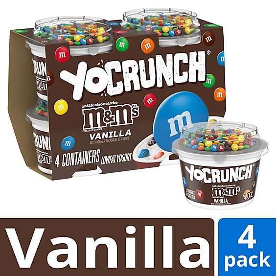 slide 1 of 1, Yocrunch Low Fat Vanilla With M&ms Yogurt - 4-4 Oz, 4 ct; 4 oz