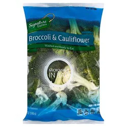 Signature Select/farms Broccoli & Cauliflower Steam In Bag - 12 Oz