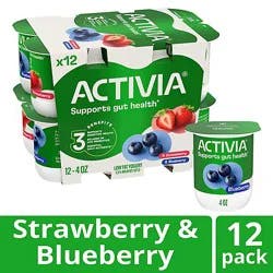 Activia Probiotic Strawberry & Blueberry Variety Pack Yogurt - 12-4 Oz